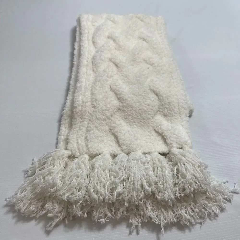 Barefoot Dreams Cozy Chic White Scarf